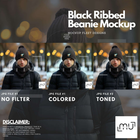 Black Beanie Mockup 002