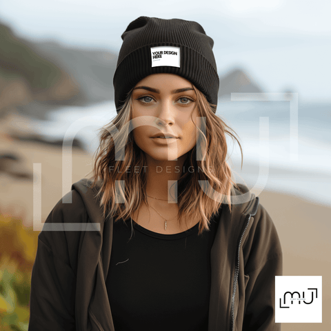 Black Beanie Mockup 008