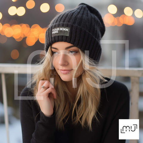 Black Beanie Mockup 003