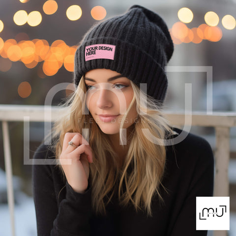 Black Beanie Mockup 003