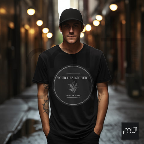 Gildan 5000 Mockup | Black T-Shirt 003