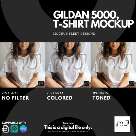 Gildan 5000 Mockup | White T-Shirt 001