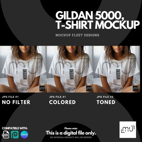 Gildan 5000 Mockup | White T-Shirt 003