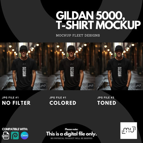 Gildan 5000 Mockup | Black T-Shirt 003