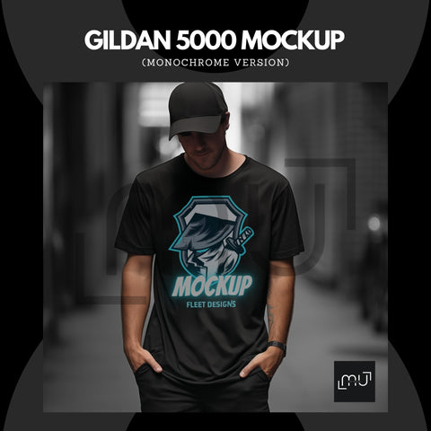 Gildan 5000 Mockup | Black T-Shirt 001