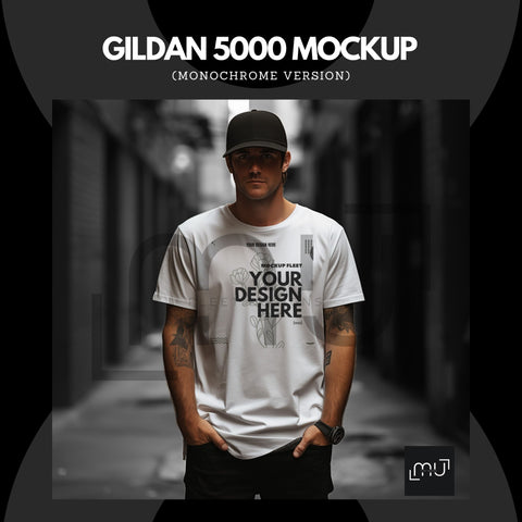 Gildan 5000 Mockup | White T-Shirt 004