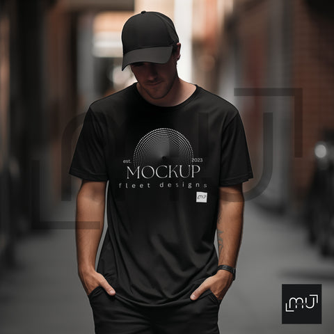 Gildan 5000 Mockup | Black T-Shirt 001