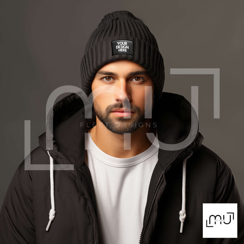 Black Beanie Mockup 001