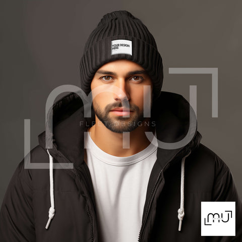 Black Beanie Mockup 001